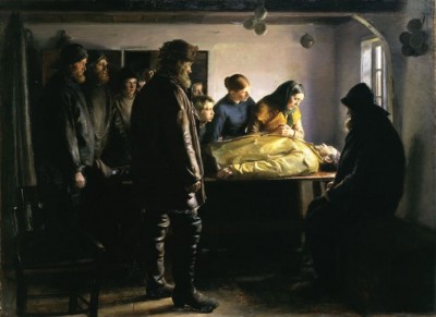 Skagenmalerne vor ofte inspirerede af virkelighedens drama her redningsmanden Lars Kruses død i 1894