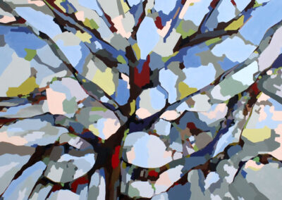 Abstrakt maleri af træets mangfoldighed