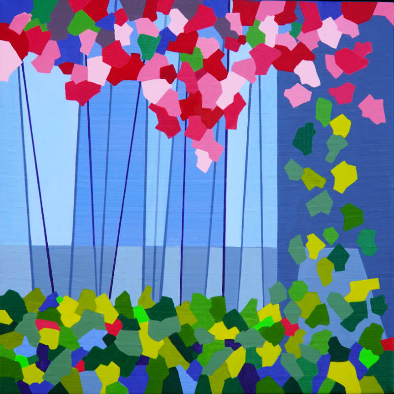Abstrakt maleri af blomstergrøvt