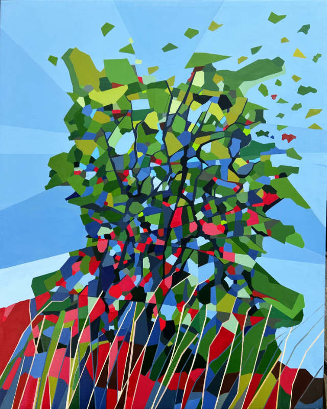 Abstrakt akryl maleri