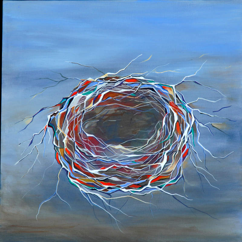 Abstrakt akryl maleri